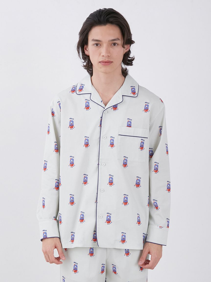KAZUSA MATSUYAMA Monster Pattern Long Sleeve Sleep Shirt
