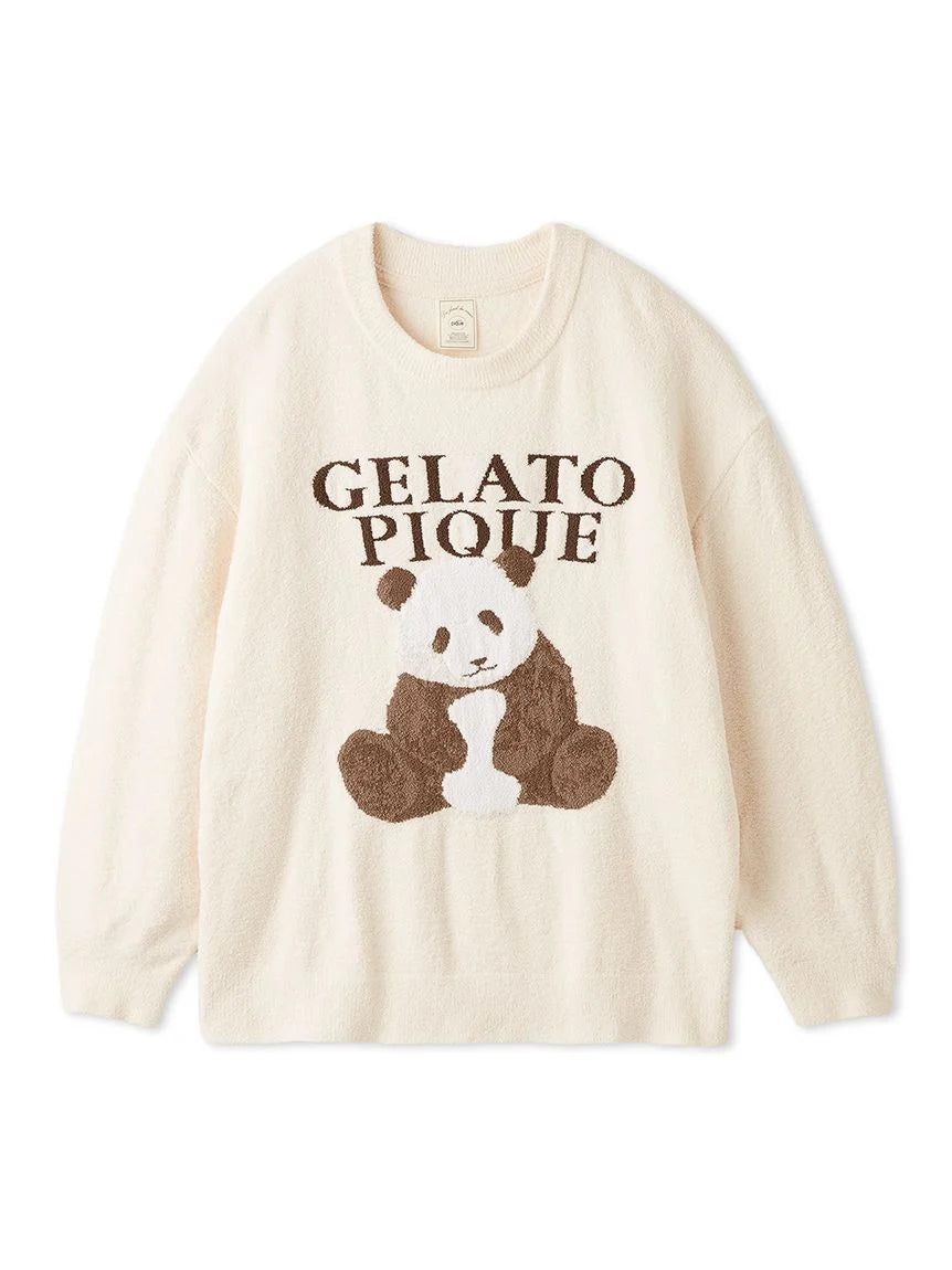 Panda Jacquard Pullover Sweater