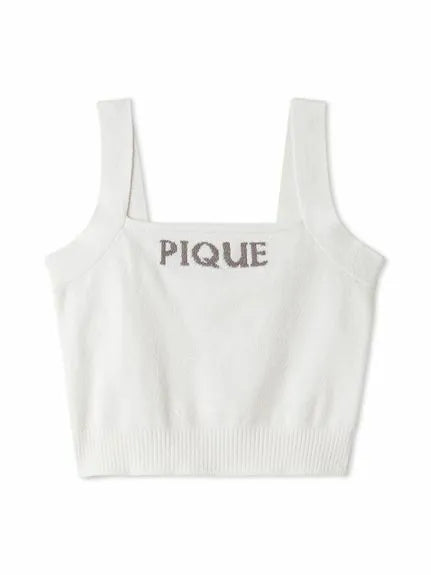 Airy Moco Flower Logo Jacquard Cropped Tank Top