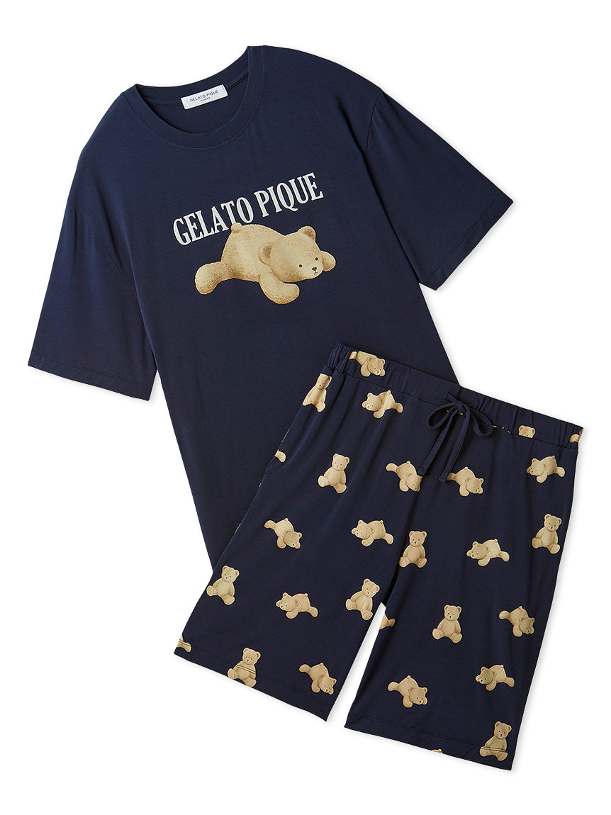 MEN's Cool-Touch Bear One-point T-shirt & Shorts Set