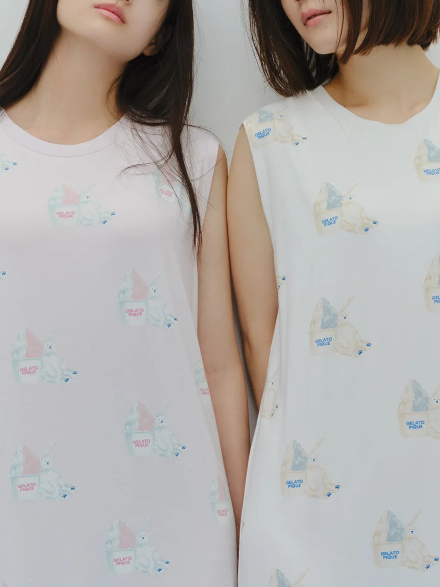 COOL Polar Bear Motif Sleeveless Maxi Dress