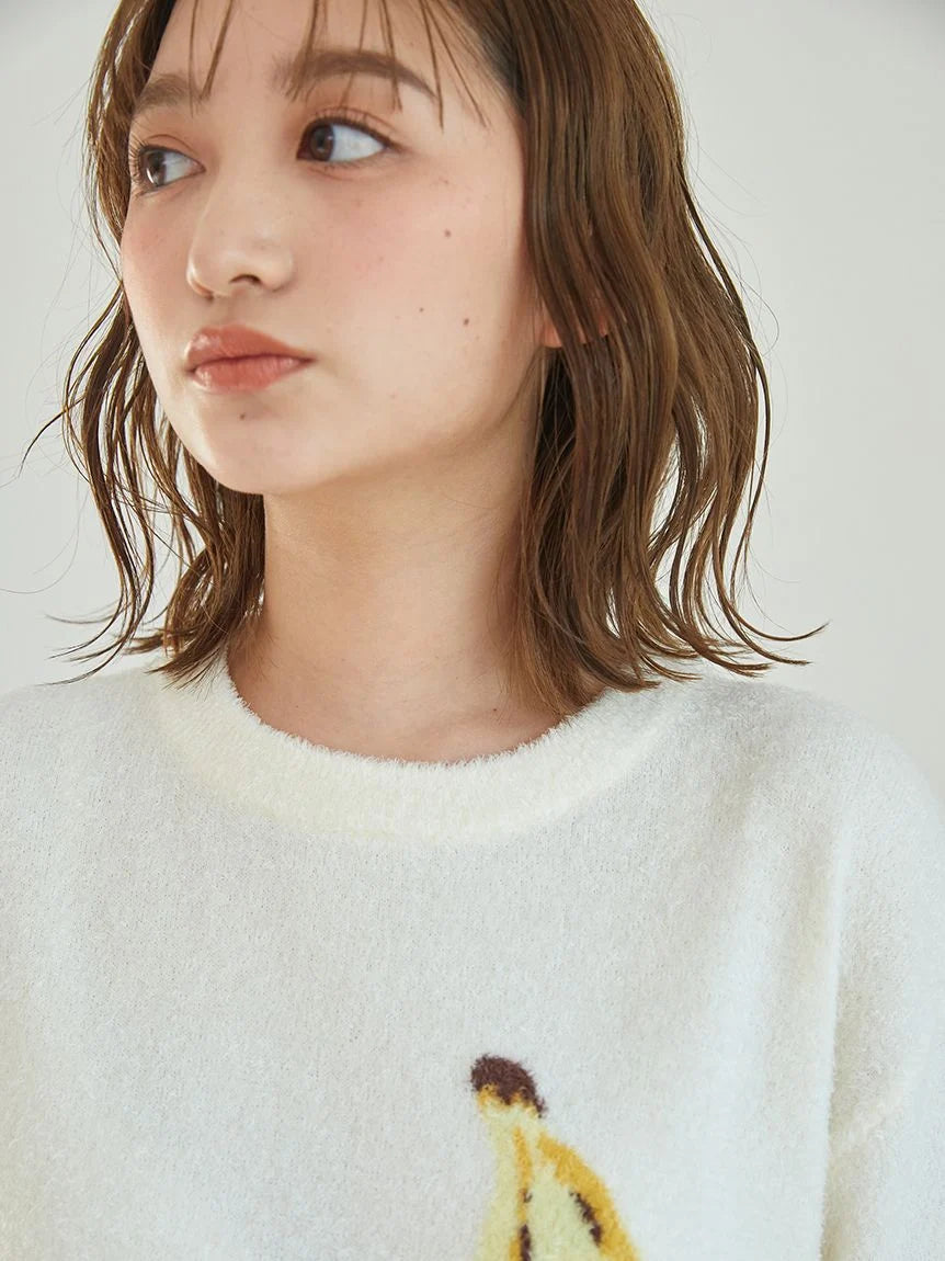 Fruit Jacquard Pullover Tops