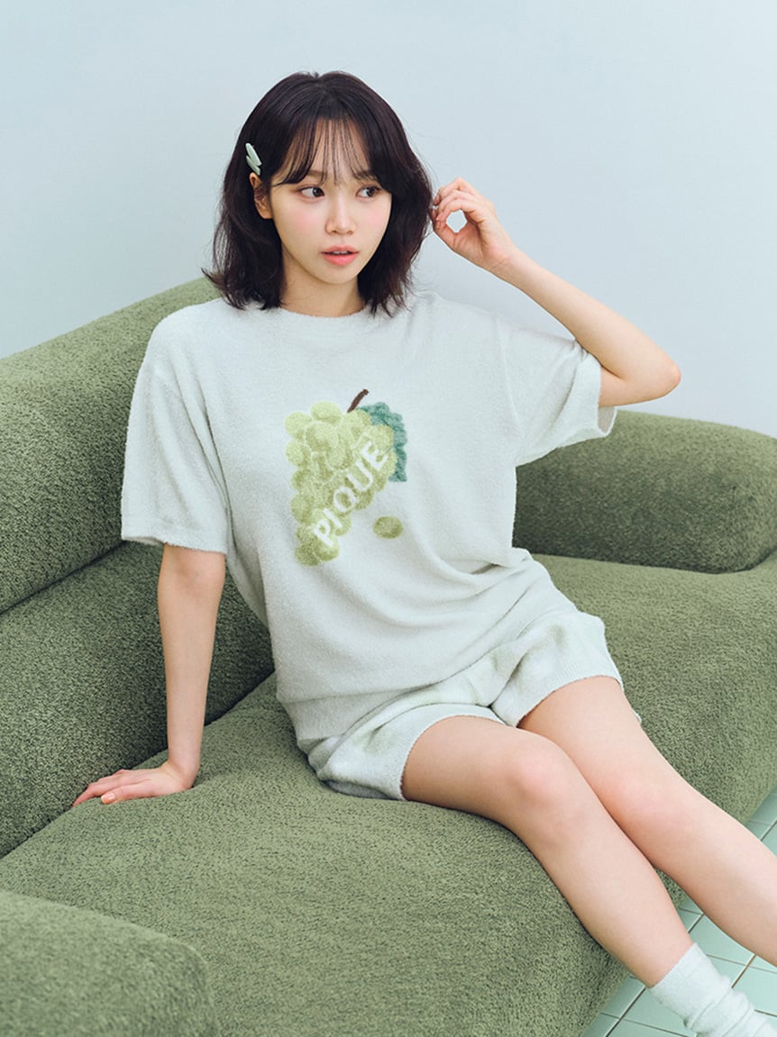 Fruit Jacquard Pullover Tops