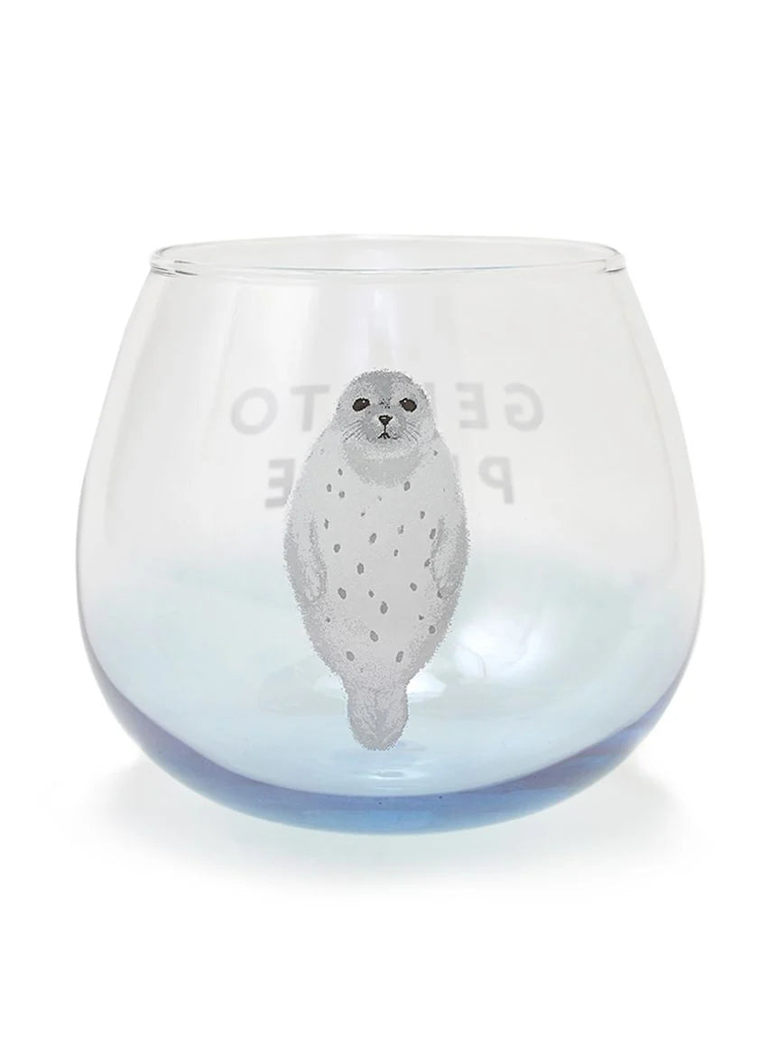 Seal Print Drinking Glass