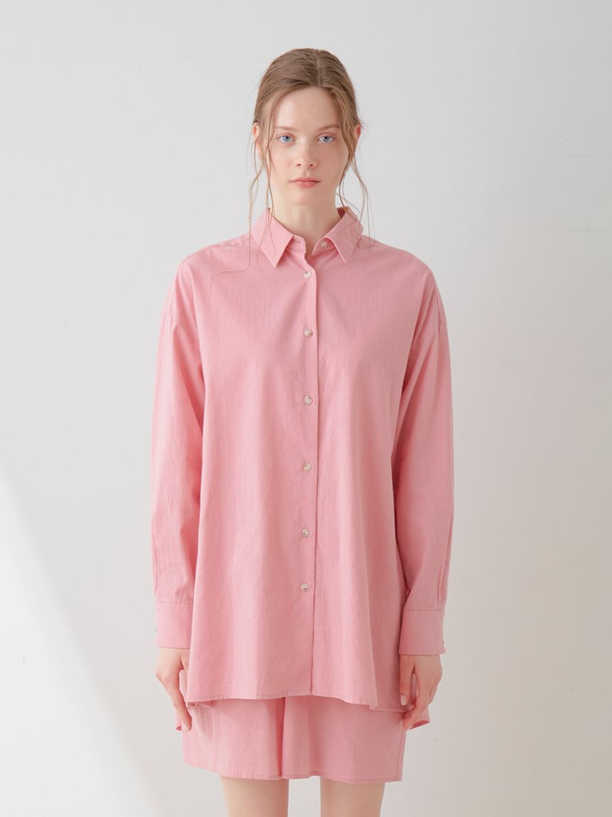 Resort Woven Long Sleeve Oversized Shirt