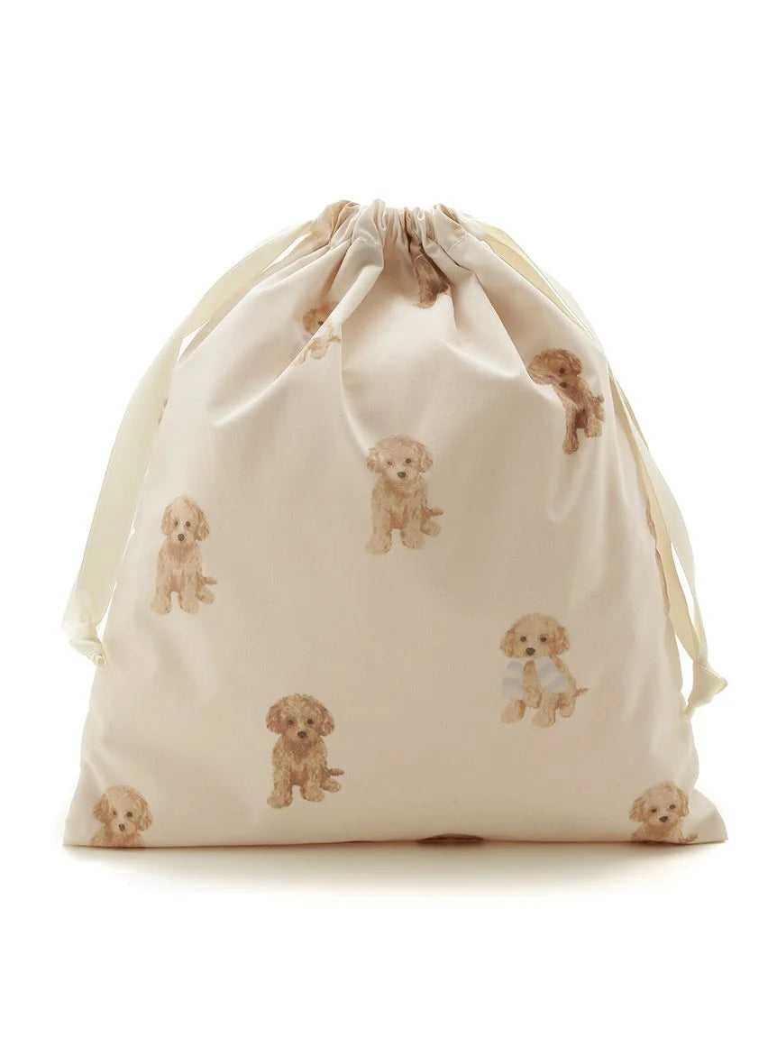 Toy Poodle Motif Drawstring Bag Set