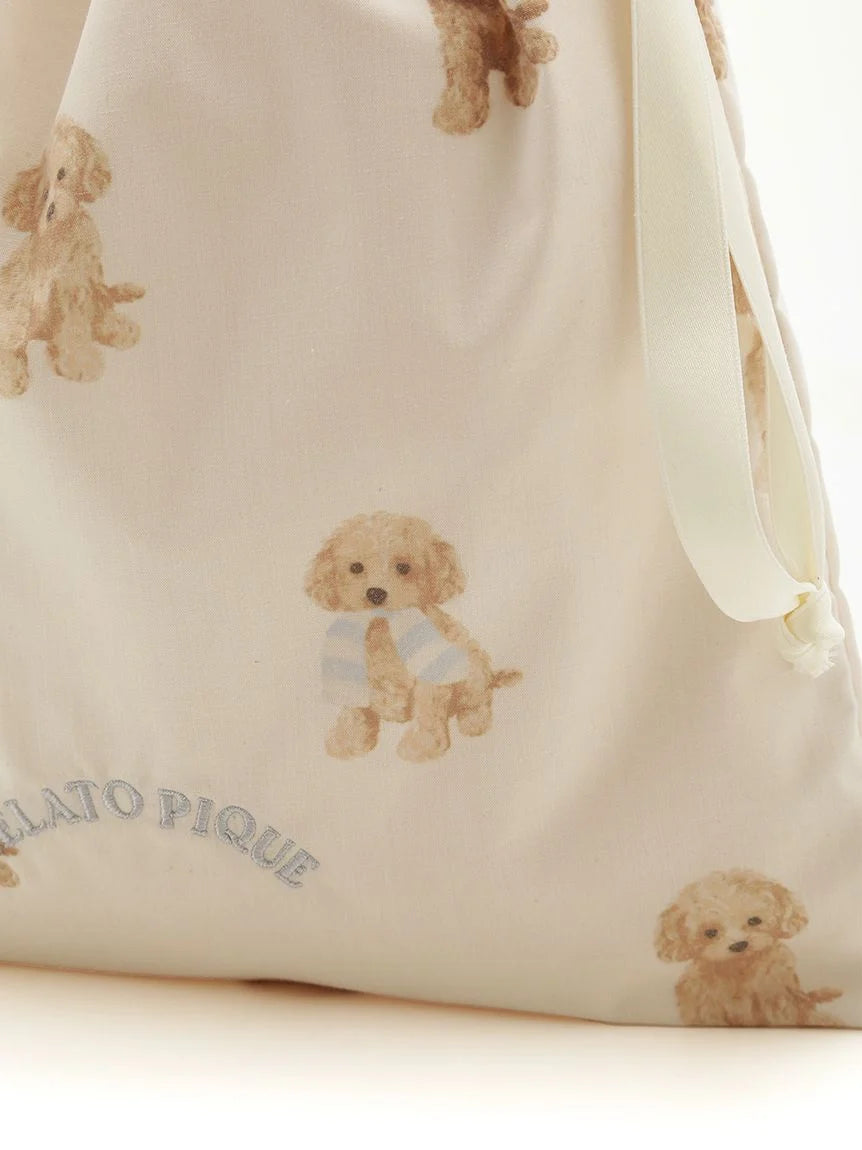 Toy Poodle Motif Drawstring Bag Set