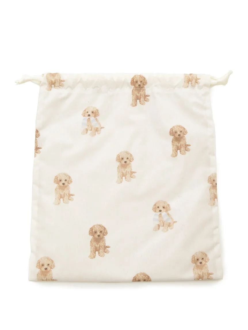 Toy Poodle Motif Drawstring Bag Set