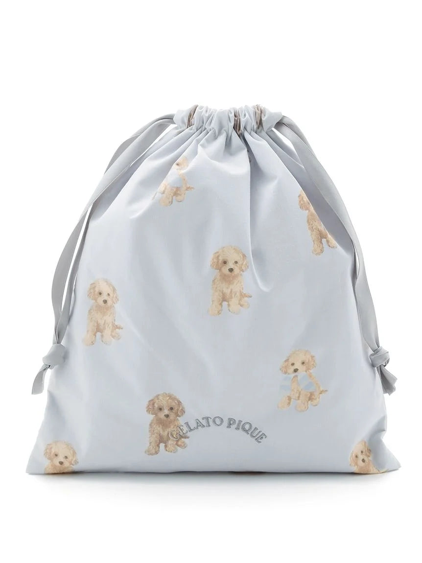 Toy Poodle Motif Drawstring Bag Set