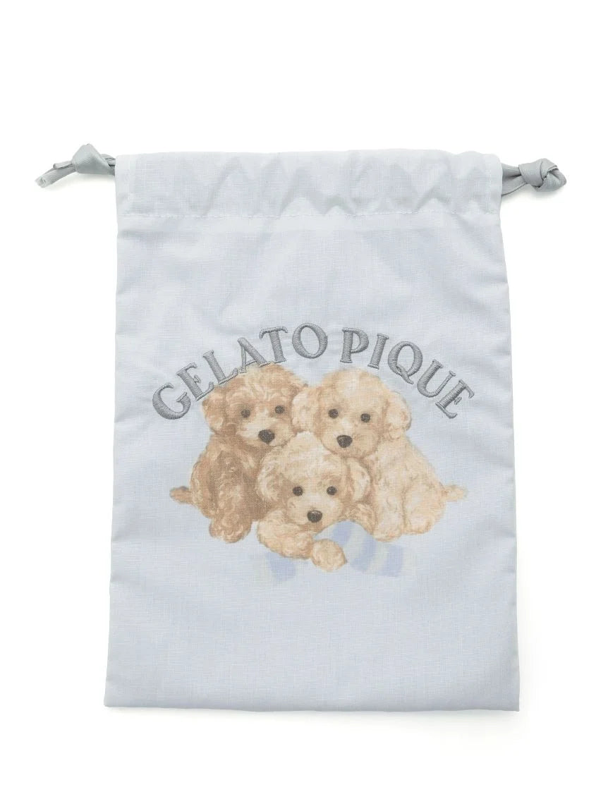 Toy Poodle Motif Drawstring Bag Set