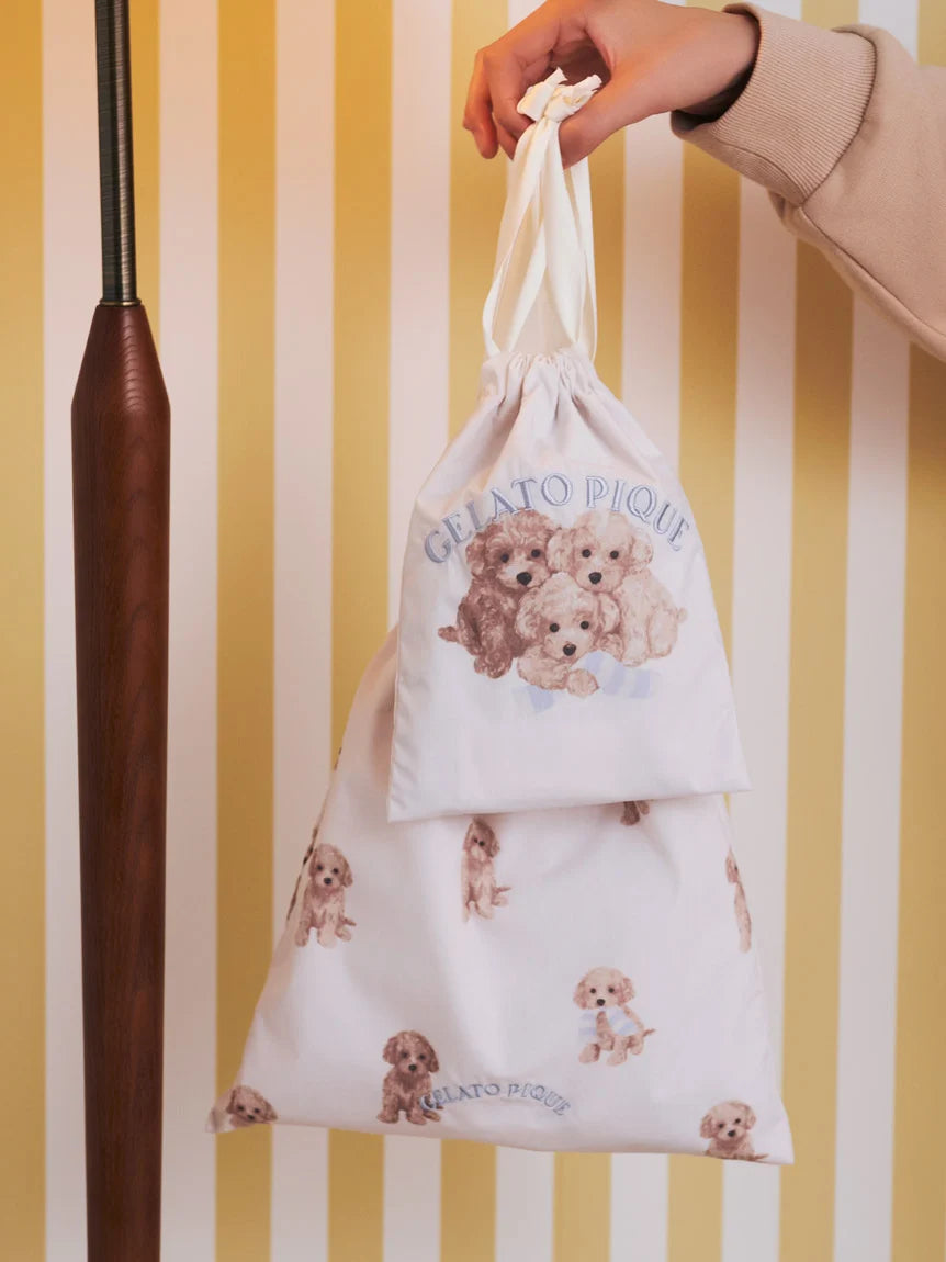 Toy Poodle Motif Drawstring Bag Set