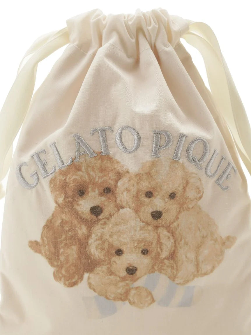Toy Poodle Motif Drawstring Bag Set