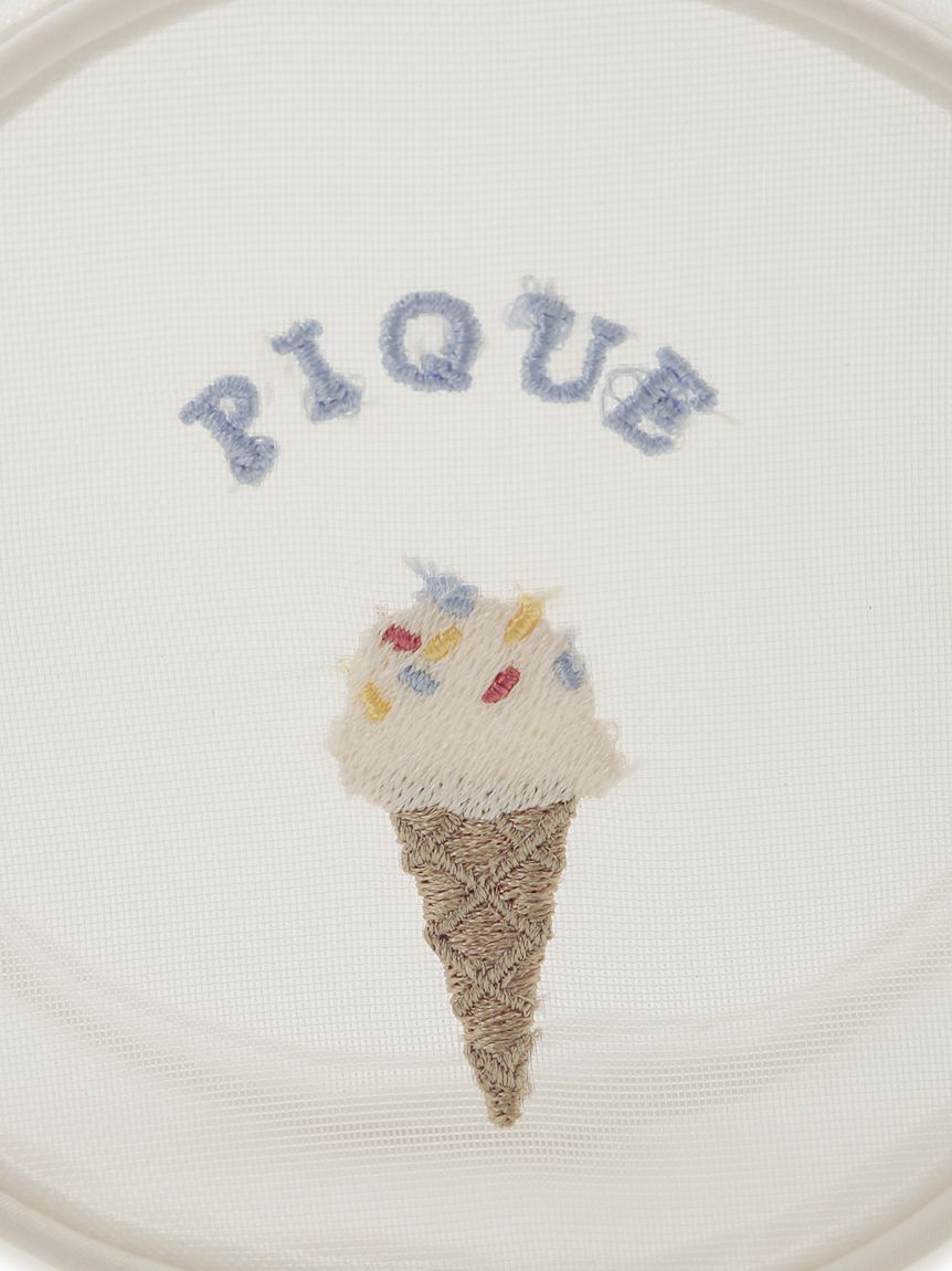 Ice cream Embroidery Round Pouch