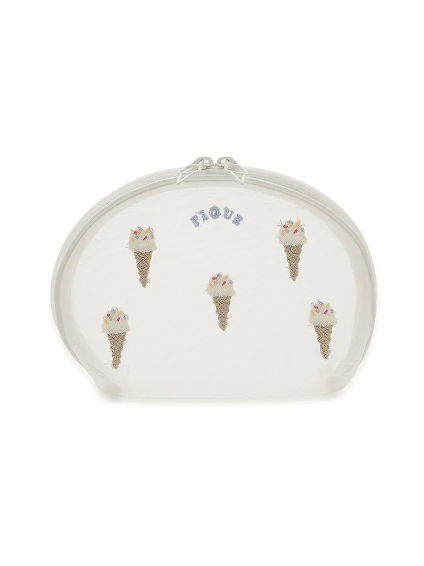 Ice cream Embroidery Pouch