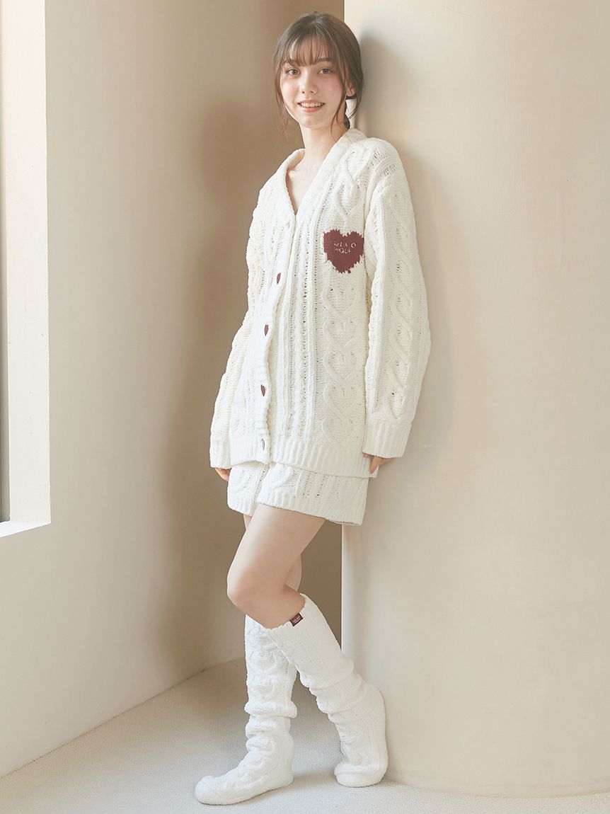 Heart Aran Long Socks