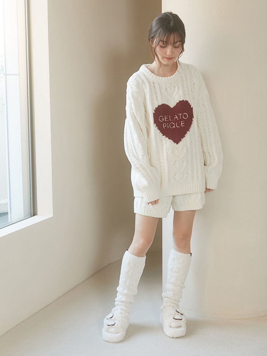 Heart Aran Long Socks