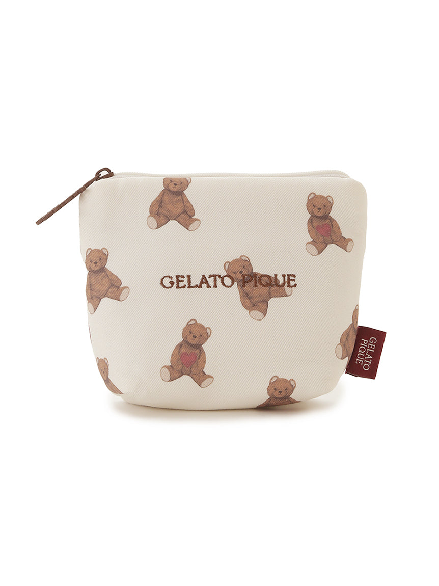 Heart Bear Patterned Tissue Pouch