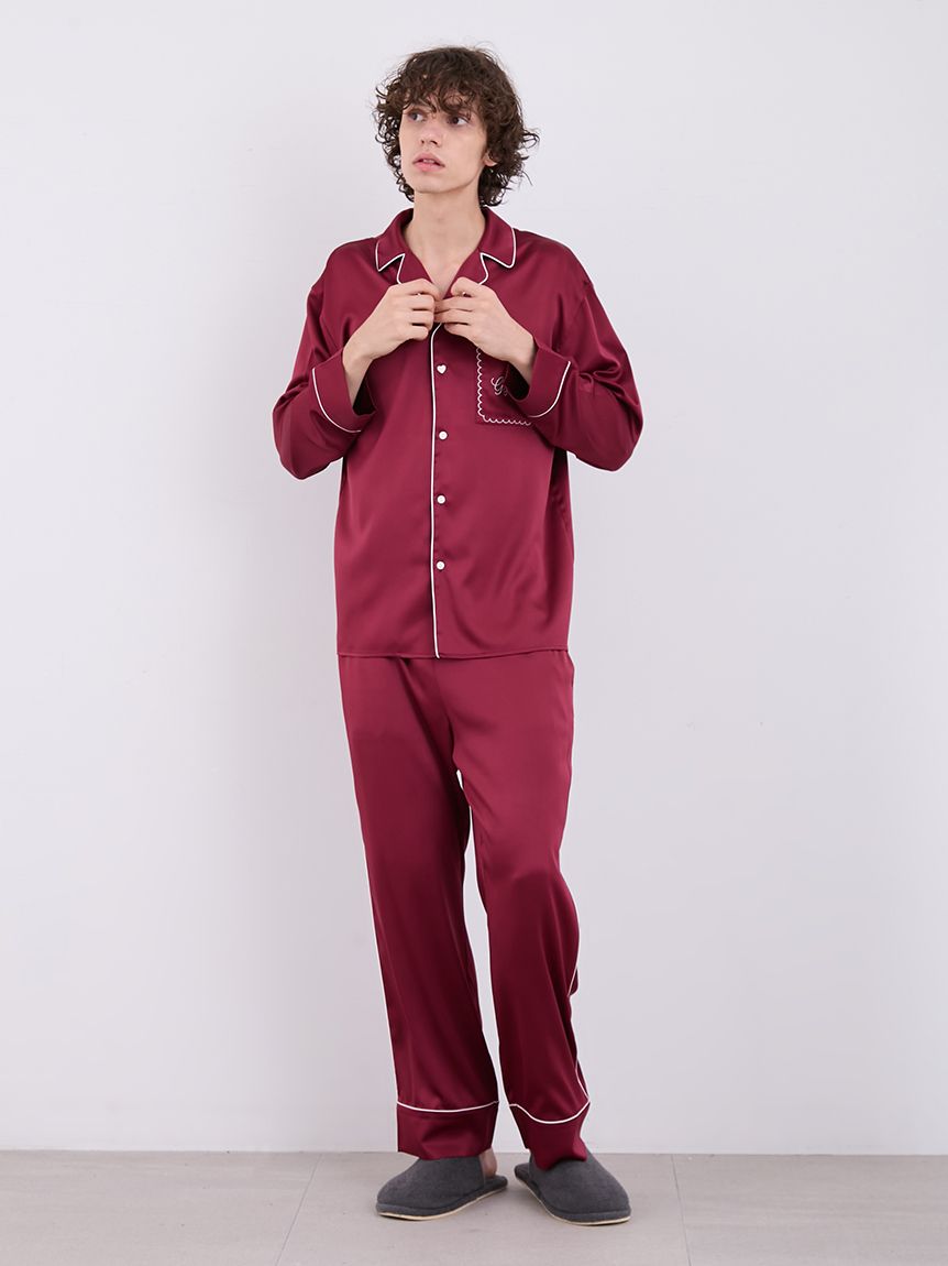 Mens Piping Satin Pajama Pants