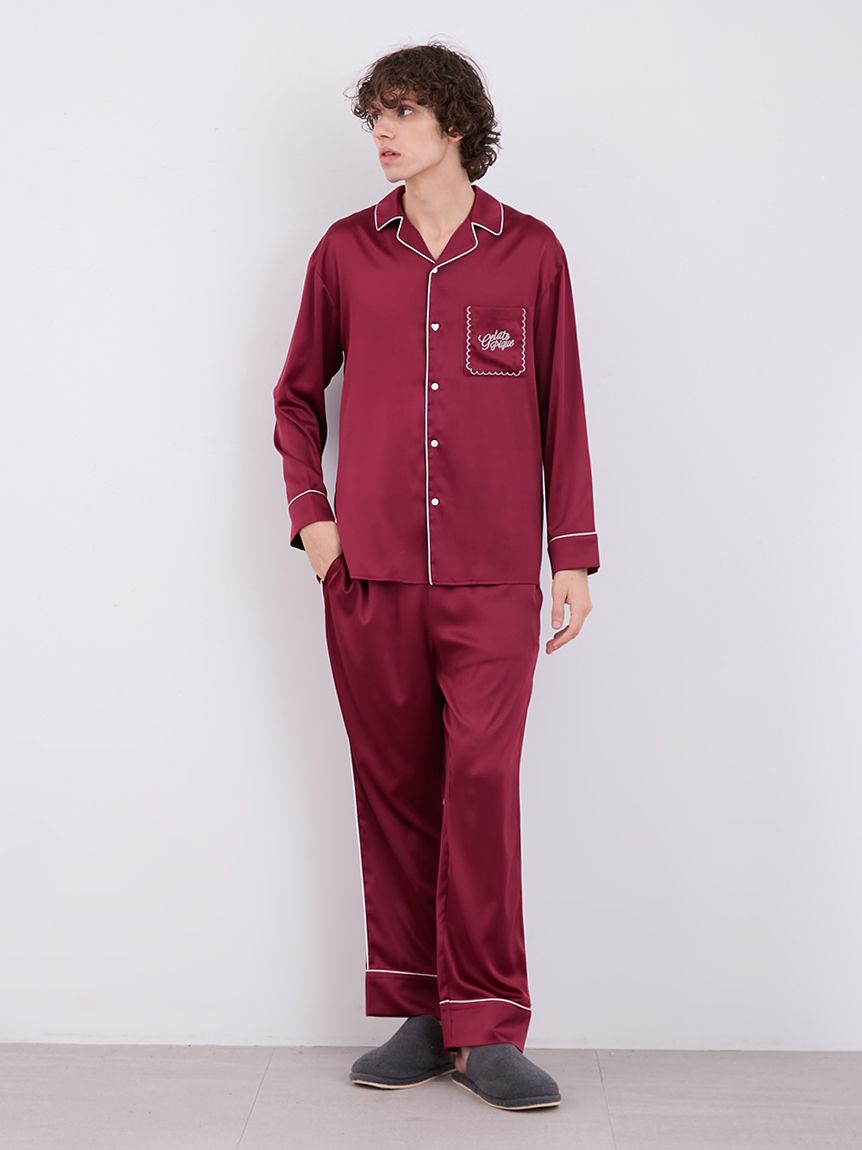 Mens Piping Satin Pajama Pants