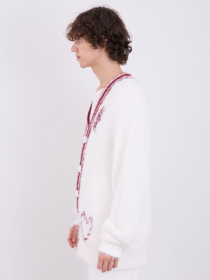 Mens Feather Button Up Cardigan