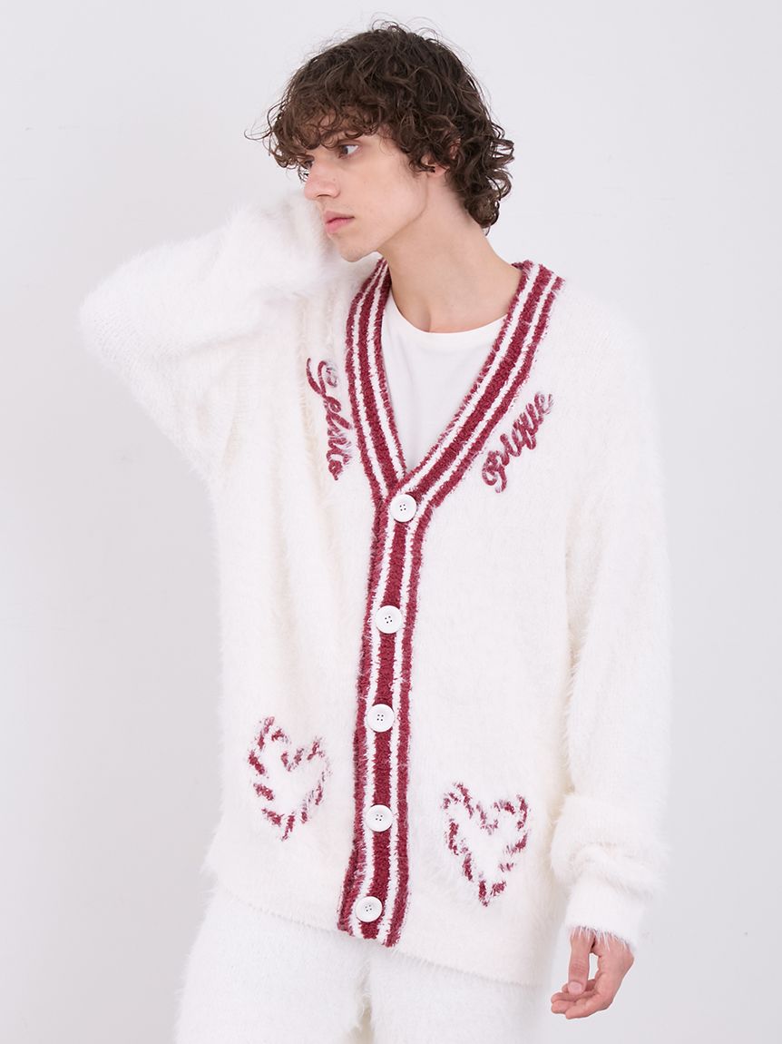 Mens Feather Button Up Cardigan