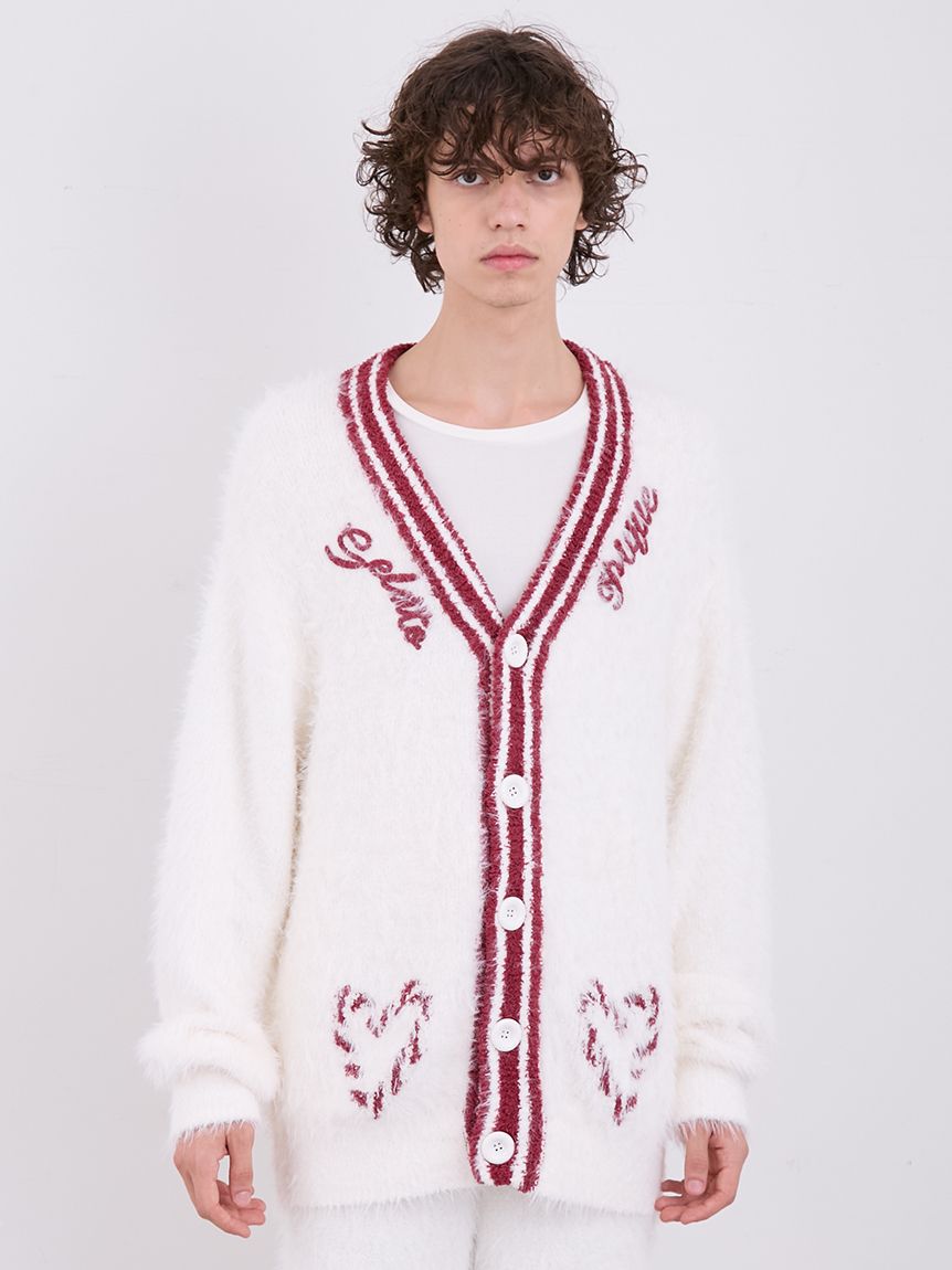 Mens Feather Button Up Cardigan