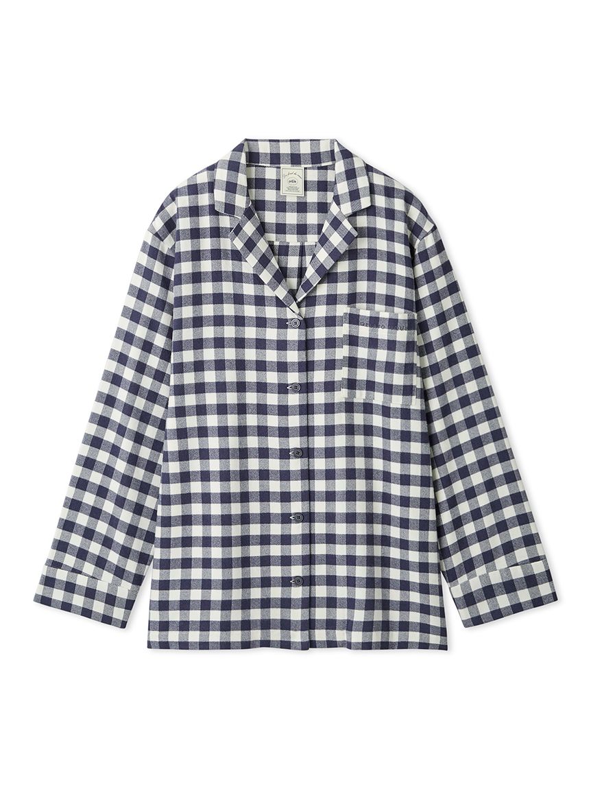Checkered Long Sleeve Sleep Shirt Sleepwear