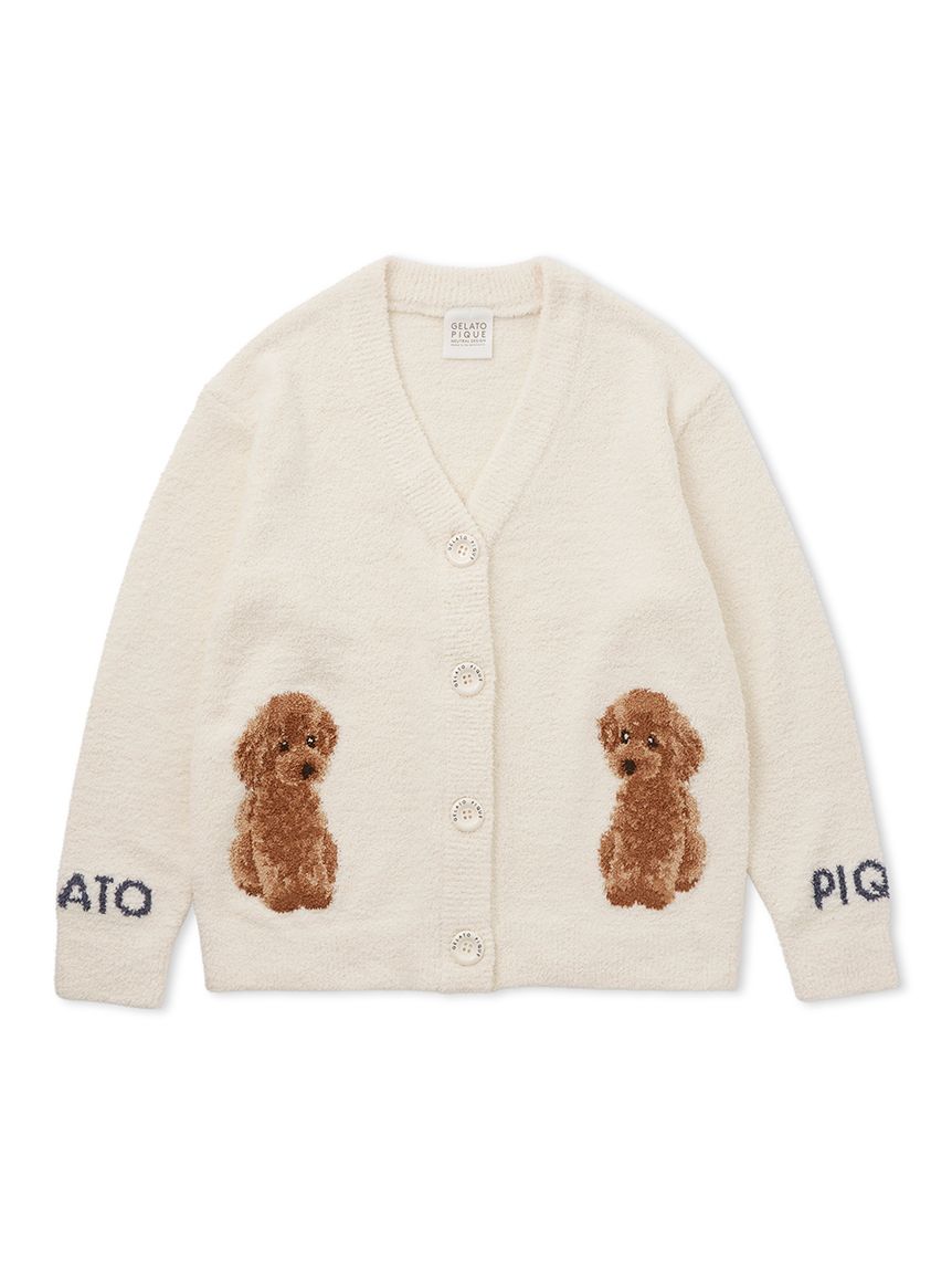 Unisex Toy Poodle Jacquard  Button-Up Cardigan