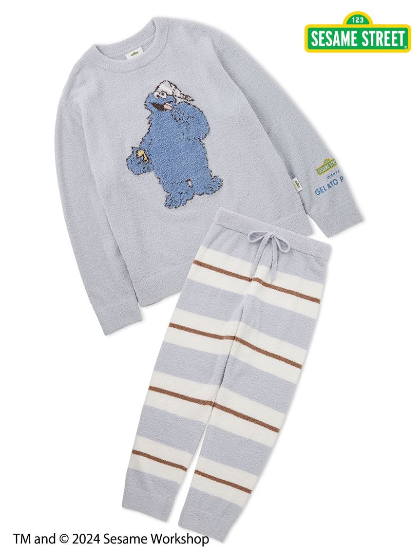 【SESAME STREET】 MEN'S Motif Pullover & Lounge Pants Loungewear SET