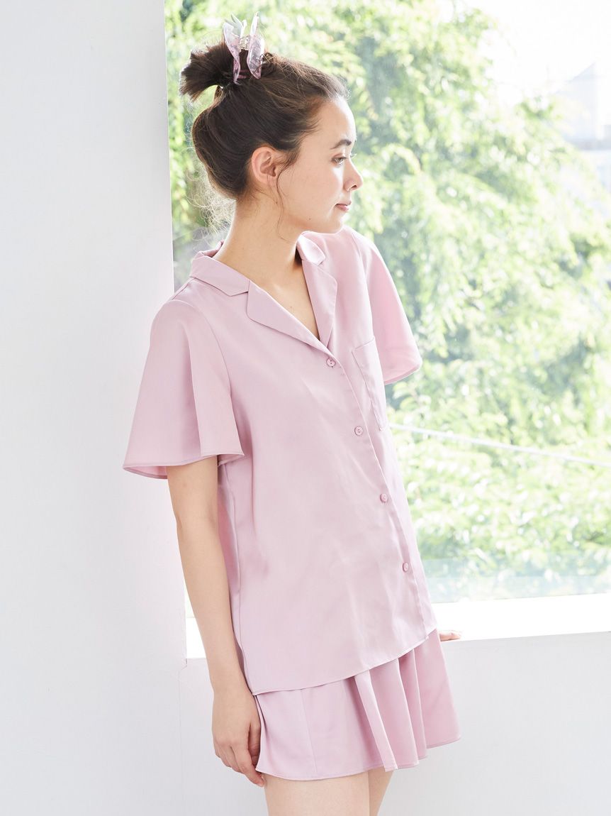 Strawberry Embroidered Satin Sleep Shirt