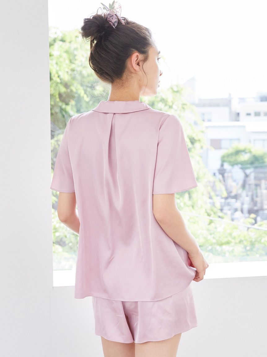Strawberry Embroidered Satin Sleep Shirt