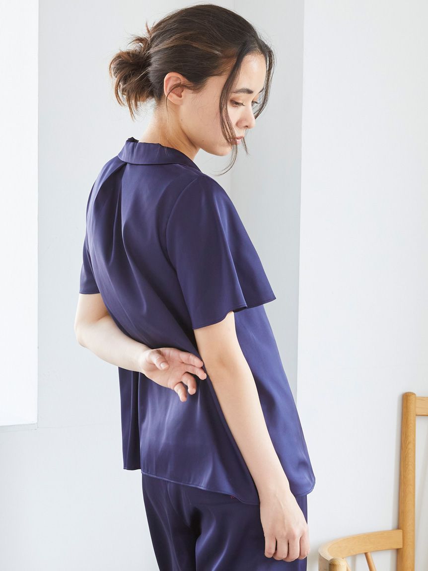 Strawberry Embroidered Satin Sleep Shirt
