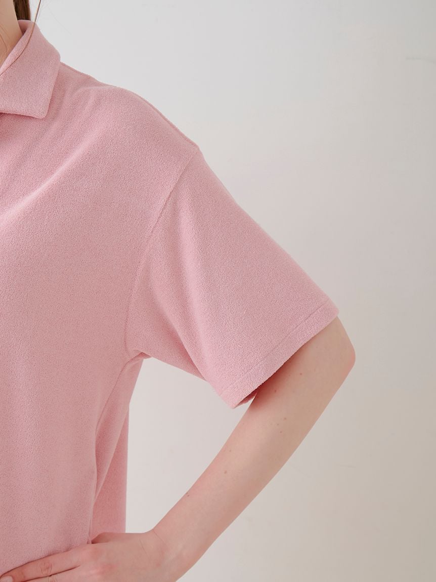Summer Soft Terry Cloth Button-Down Loungewear Set