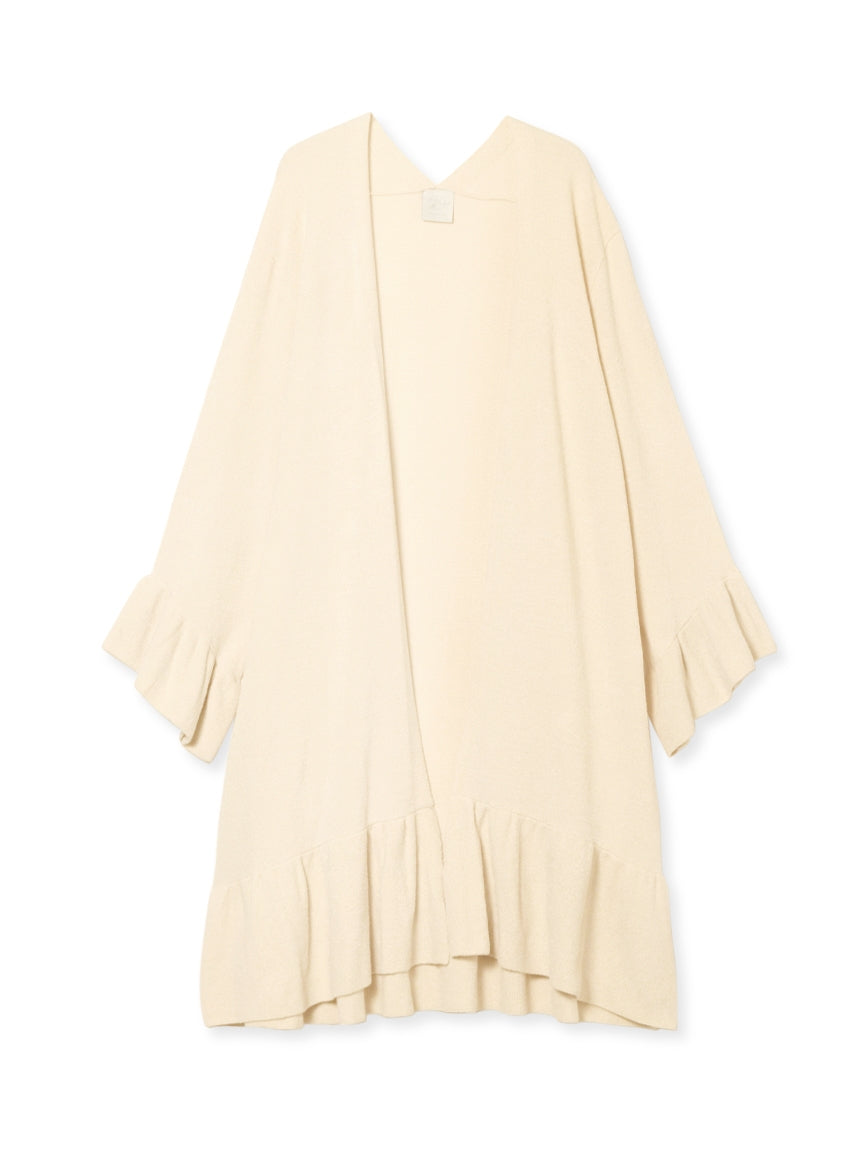 Mucha Long Loungewear Ruffled Cardigan