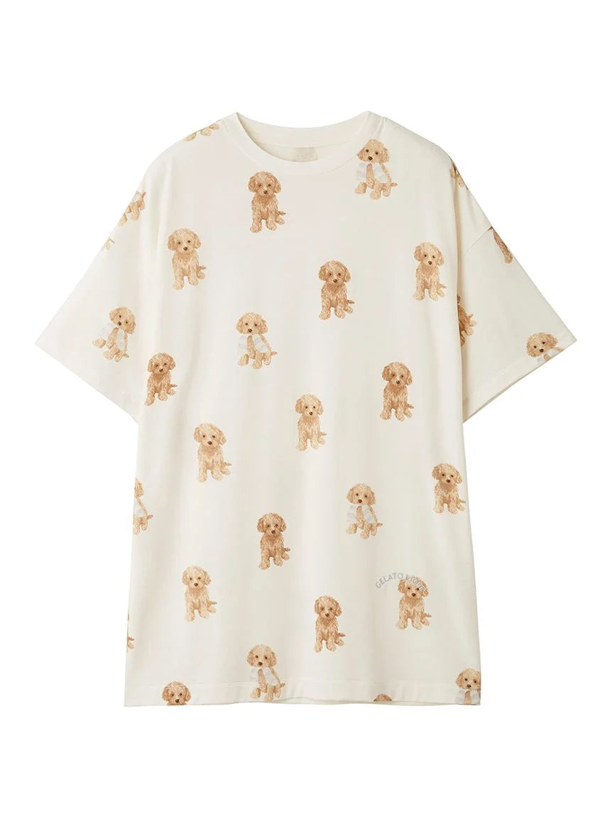 Toy Poodle Motif Oversize Lounge Shirt