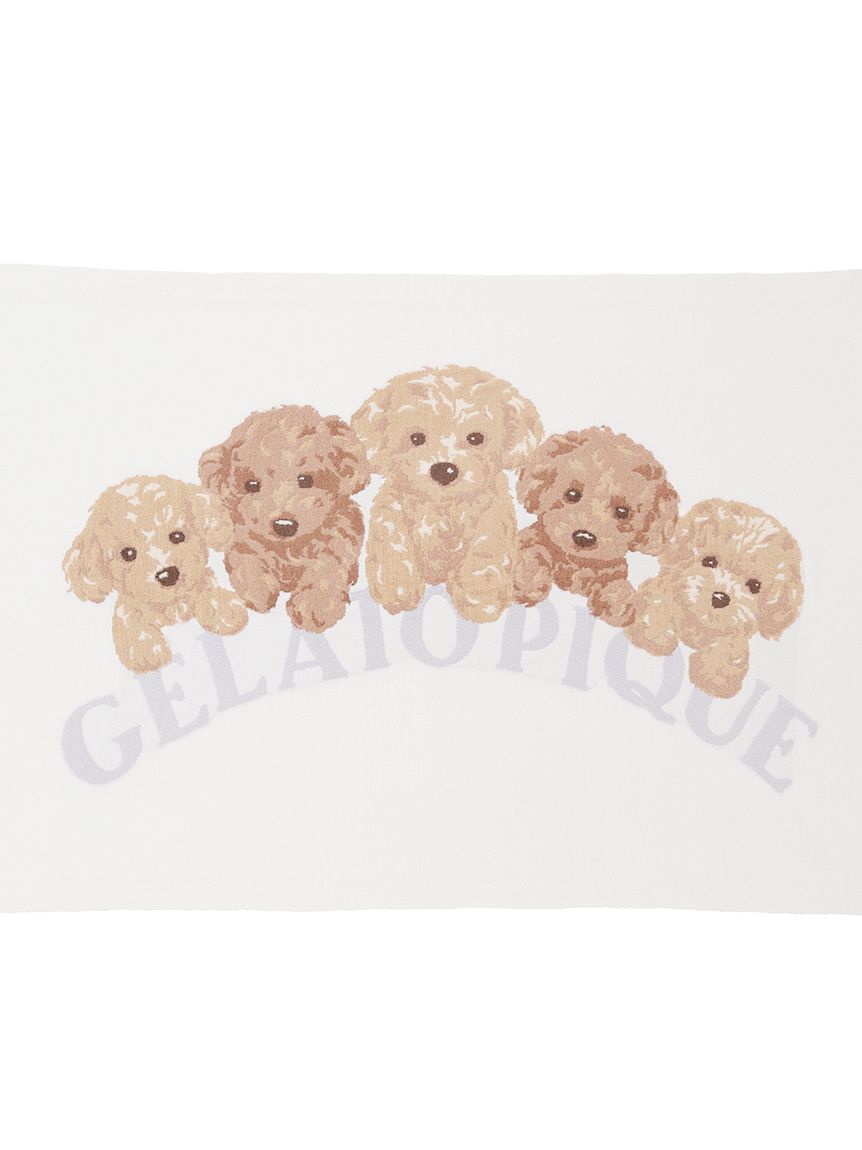 Toy Poodle Motif Jacquard Lap Blanket