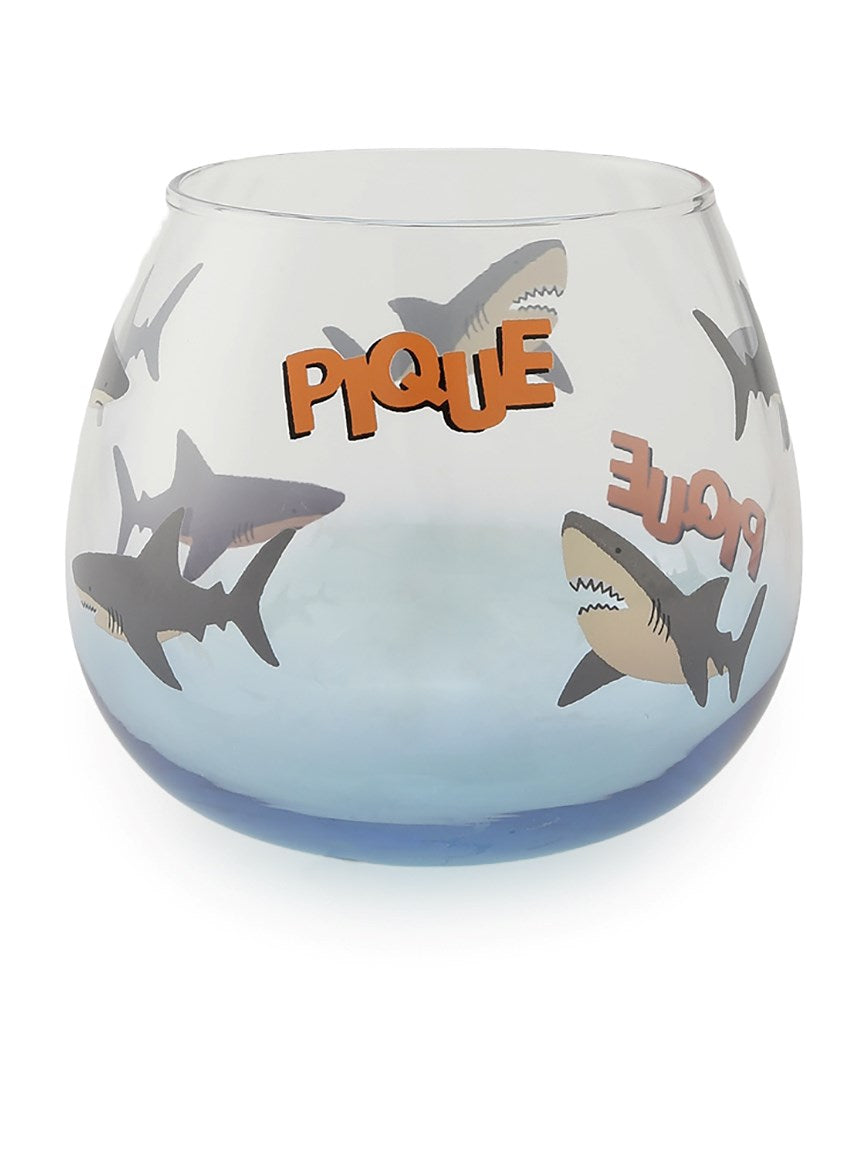 Shark Pattern Drinking Glass