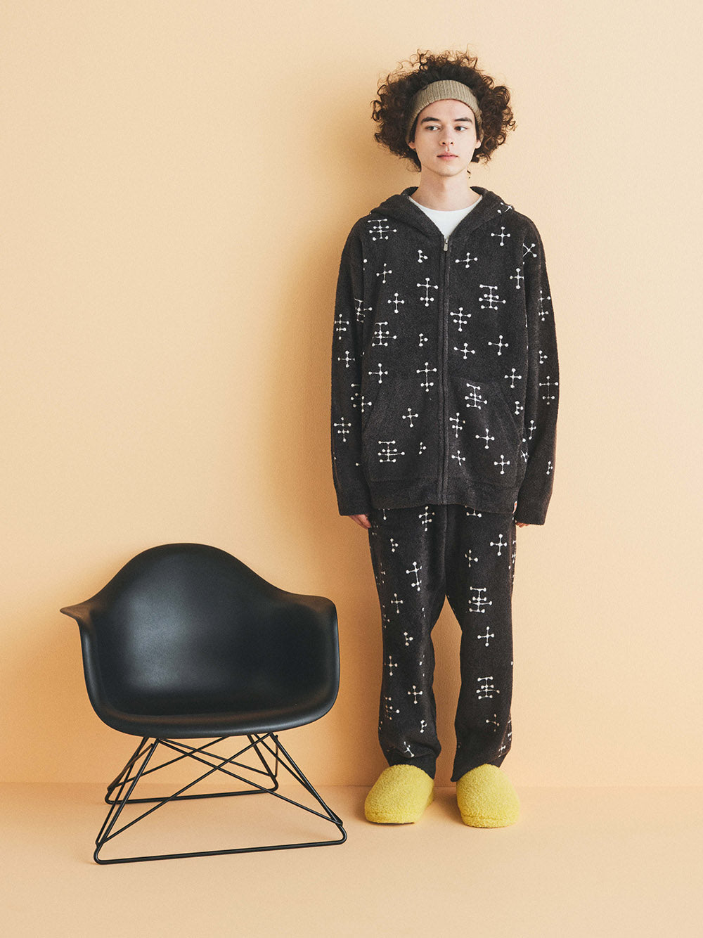 EAMES MENS Smoothie DOT PATTERN Jacquard Parka Hoodie