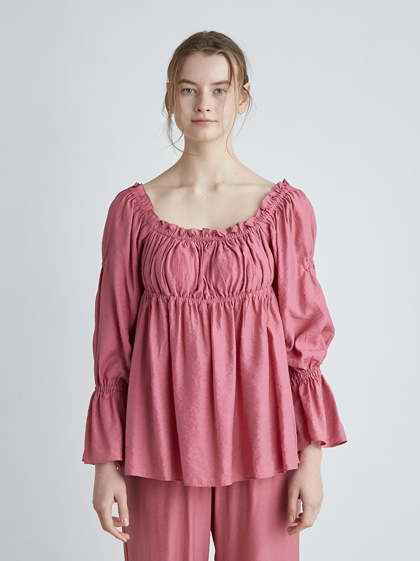 Tulip Frilled Hem Women's Smocked Blouse