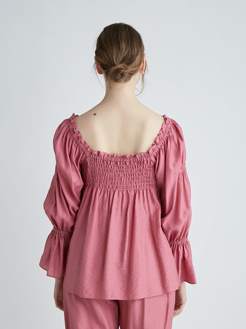 Tulip Frilled Hem Women's Smocked Blouse