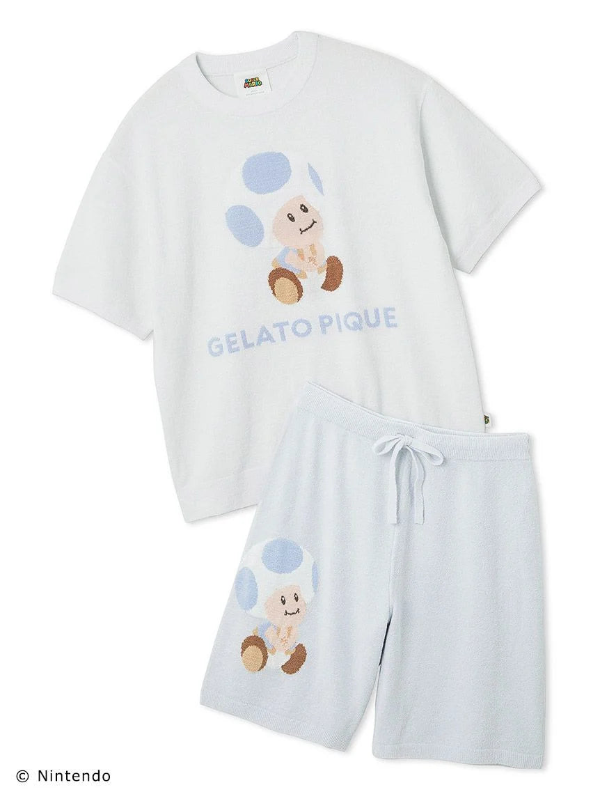 [SUPER MARIO] [MENS]Toad & Yoshi Jacquard Pullover Shorts Set