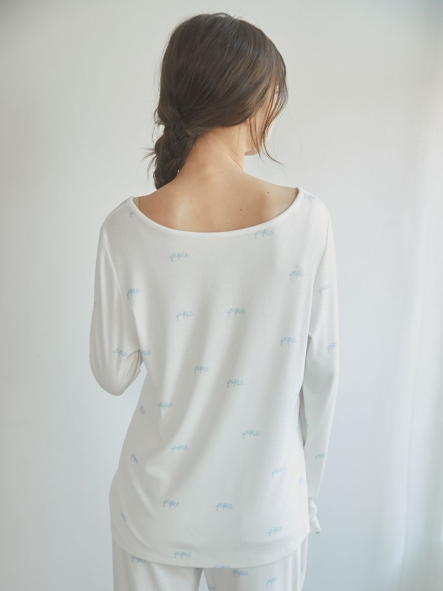 Motif 3-Pattern Long Sleeve T-Shirt