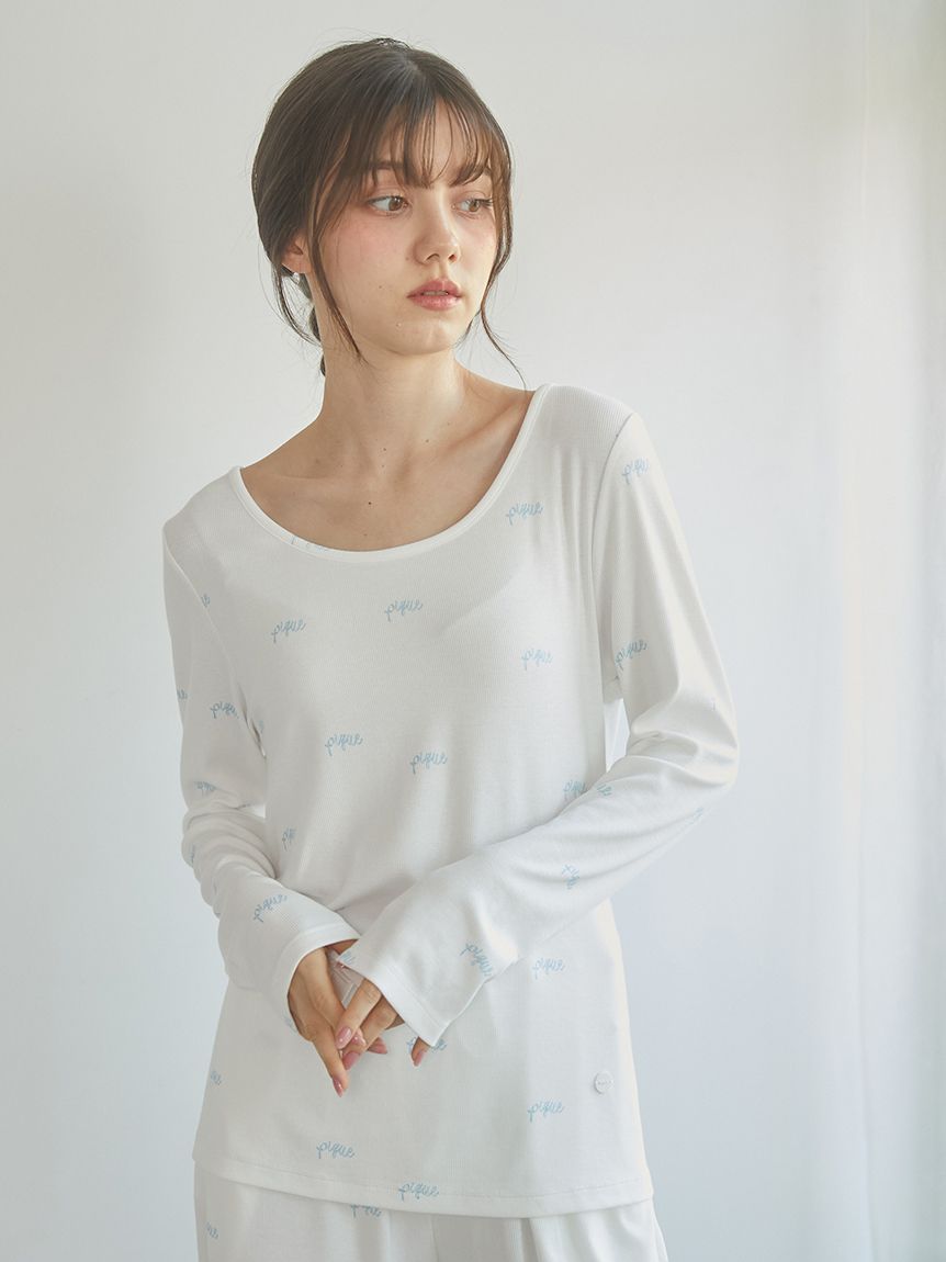 Motif 3-Pattern Long Sleeve T-Shirt