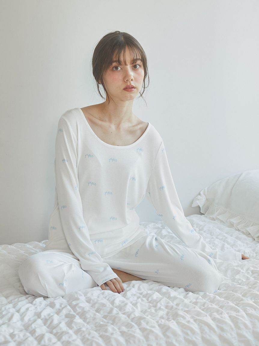 Motif 3-Pattern Long Sleeve T-Shirt