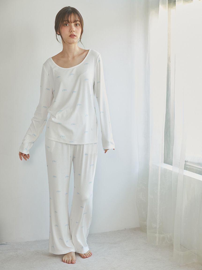 Motif 3-Pattern Long Sleeve T-Shirt