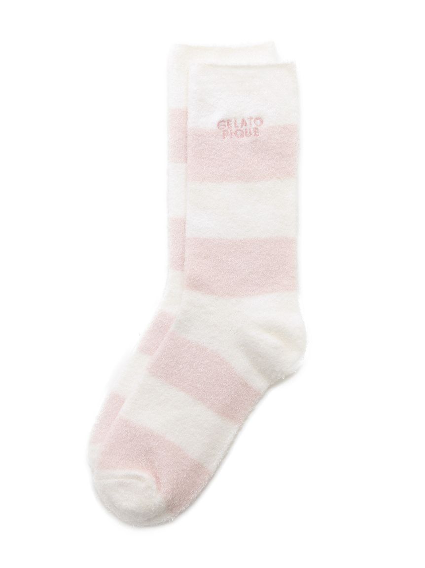 Smoothie 2-Border Fuzzy Socks