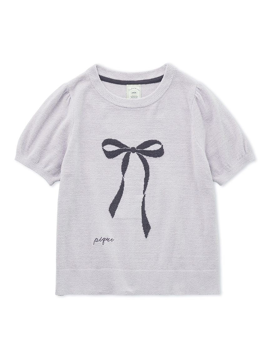 Ribbon Jacquard Pullover Sweater