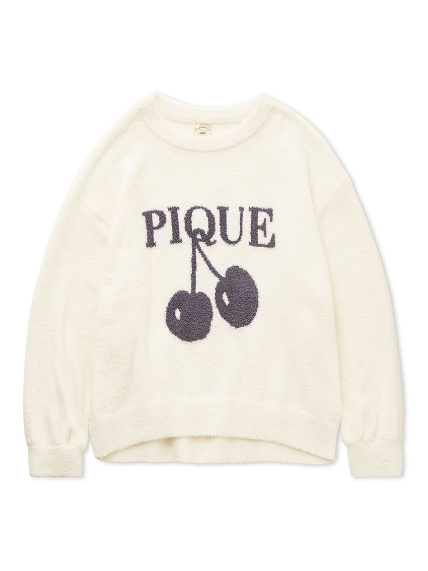 Baby Moco Cherry Jacquard Pullover Sweater