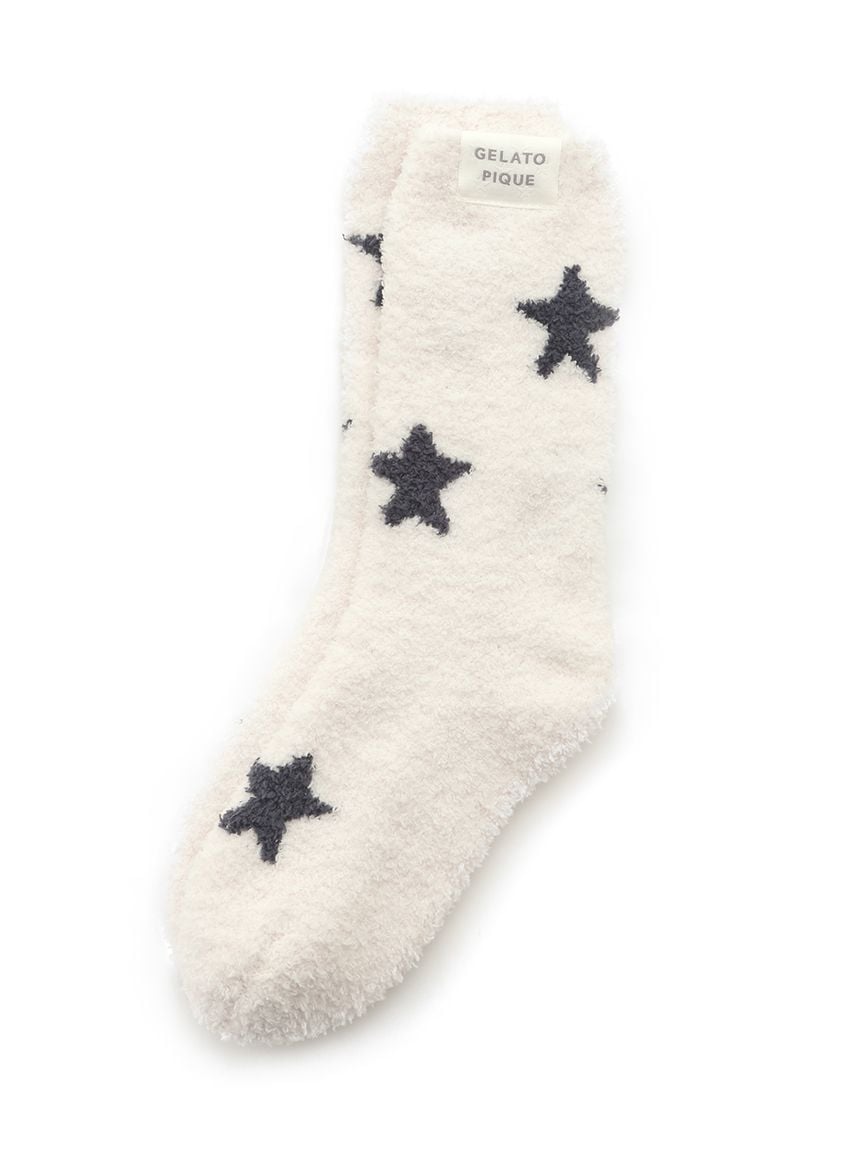 Powder Star Jacquard Fuzzy Socks