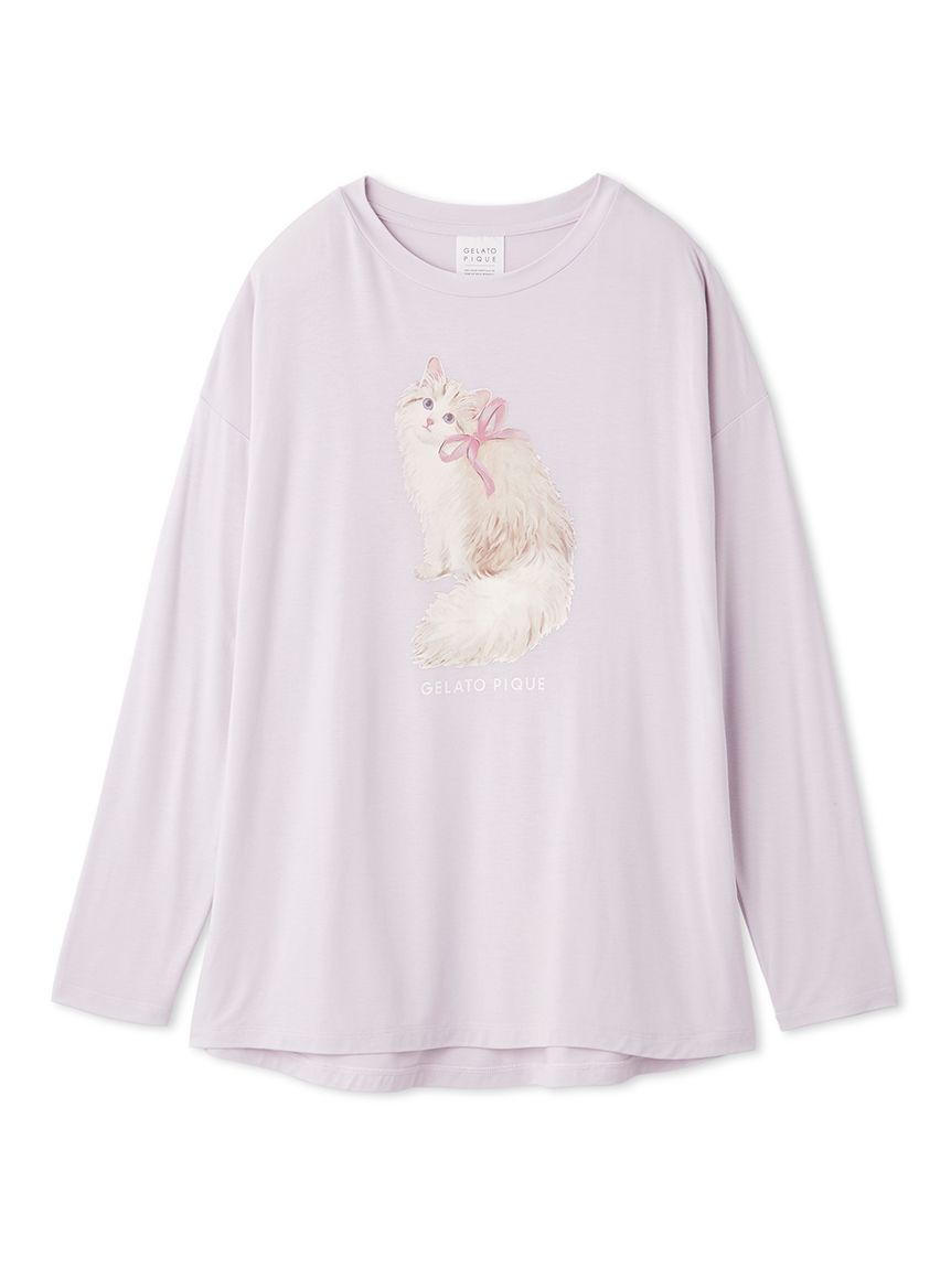 Cat One-Point Long Sleeve T-shirt